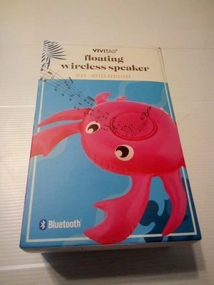 Vivitar Floating Wireless Bluetooth Speaker Pink Crab IPX5 Water Resistant - Image 1 of 4