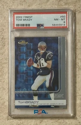 2002 Topps Finest Tom Brady #50 PSA 8 - Image 1 of 2