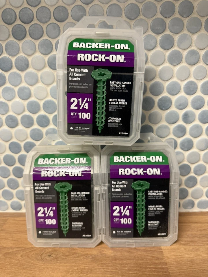 (100 PCS) Backer-On Rock-On 23520 2-1/4 in. L Star Flat Head Cement Board Screw