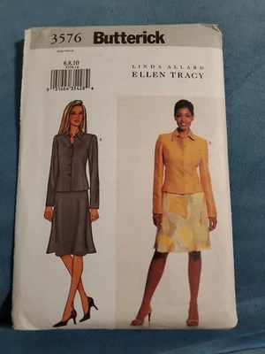 Butterick Pattern 3576 Linda Allard Ellen Tracy Jacket Skirt Misses 6-8-10 - Image 1 of 2