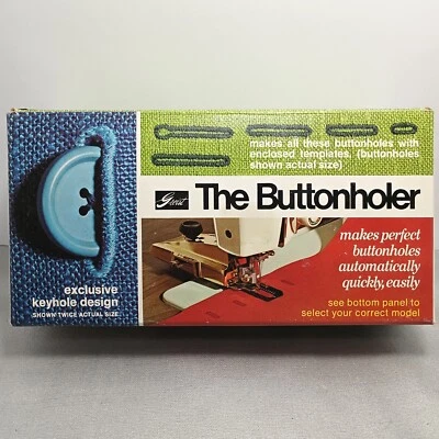 Vtg Greist Buttonholer Automatic Buttonhole Stitch Attachment #5 w/ 5 Templates - Image 1 of 4