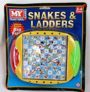 Travel Snakes & Ladders 2-4 Players Plastic Kids Toys Traditional Games - Picture 1 of 2