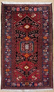 Hand Knotted Zanjan Tribal Wool Geometric Antique Oriental Area Rug 4'6" x 7'8" - Picture 1 of 13