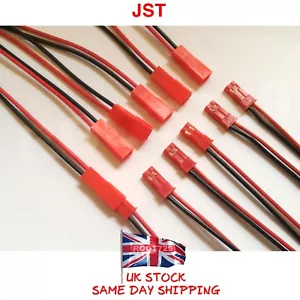 Von nur 29p - 100 mm JST 2 Pin Stecker Paar Stecker + Buchse Akku Leitungen Kabel - Bild 1 von 2