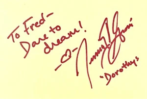 JESSICA GROVE Signed Autographed 4" x 6" INDEX CARD Wizard of Oz Play To FRED - Picture 1 of 4