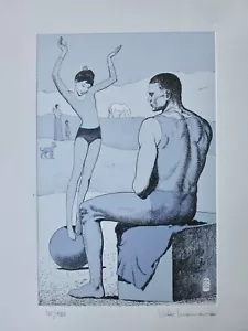 MILO MANARA SALTIMBANCHI PICASSO Acrobata Bambina sulla Palla acquaforte PRINT - Foto 1 di 1
