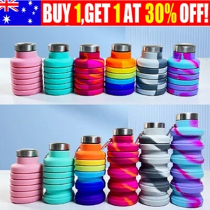 Foldable Reusable Travel Silicone Special Collapsible Water Bottle Leak-proof - Picture 1 of 13