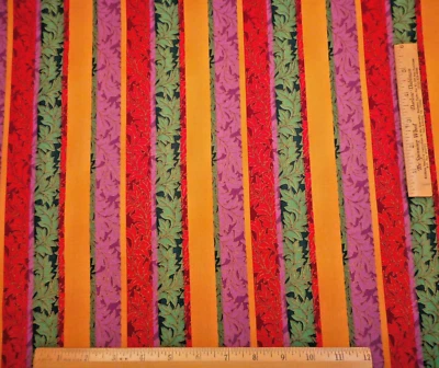 Tela de Navidad por yarda roja verde dorada púrpura rayas metálicas algodón de colección RJR 44 Foto 1 de 2