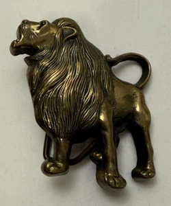 Hebilla de cinturón león rugiente barón hebilla latón macizo de colección 1979 Taiwán 6118 de colección - Imagen 1 de 5