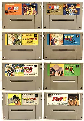 Nintendo Super Family Computer Game 8 Piece SNES Japan SFC Battle Dragon Ball Z - Image 1 of 4