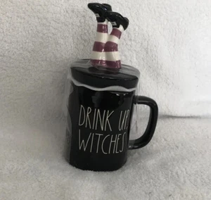 Rae Dunn Drink Up Witches Halloween Mug witch legs topper 2021 NEW FAST SHIP! - Picture 1 of 9