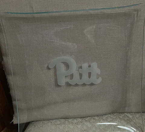 University of PIttsburgh PITT Glass Square Tray Platter 11.5" x 11.5" Cover