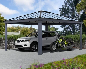 Double Carport 4.2x4.8m Canopy Shelter Weather Protection Sturdy Frame Colorado - Picture 1 of 13