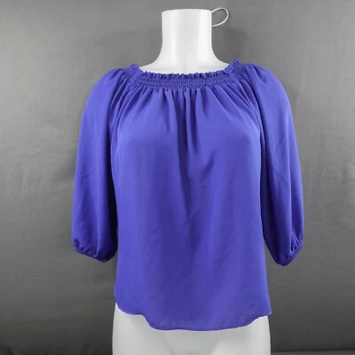 Aqua Womens Top Small Blue Flowy Office Career Sheer Layer Capsule Layer Corp - Image 1 of 4