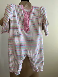 Absorba Bodysuit, Striped, Embroidered, Long Sleeve, Teddy Bear,White,Sz 3-6mo - Picture 1 of 3