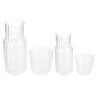 Clear Pitcher Water Set with Glass Cup for Bedside and Bathroom-ET