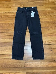 MNG Mango Boys Slim Jeans Size Teen XS 27x26 Black Distressed Denim NWT! - Picture 1 of 13