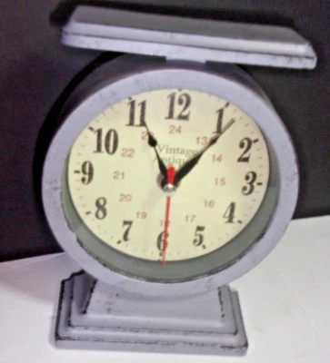 Báscula sintética rústica con reloj granja decoración cocina vintage batería de 7,5 ALTA Foto 1 de 4