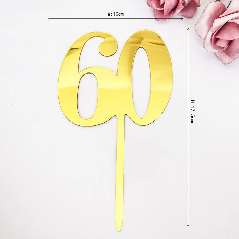 Goldene „Happy Birthday“ Tortenaufsätze – 6 Stück, Acryl, Doppelseitig Spiegelnd, Für Kuchen & Cupcakes
