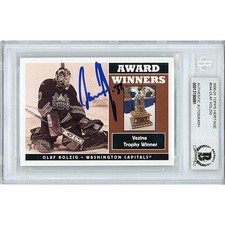 Olaf Kolzig Capitals Signed 00-01 Topps Heritage Card Beckett Authentic Auto COA