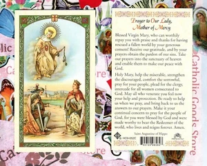 Prayer to Our Lady of Mercy - English - Paperstock Holy Card HC9-052ENL - Picture 1 of 3