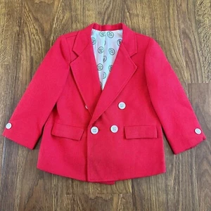 Vintage Jonathan Strong red linen double breasted blazer 4T - Picture 1 of 3