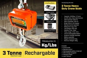 3000 KG 3 tonne Electronic Crane Scales Industrial Hanging Digital Weighing - Picture 1 of 11