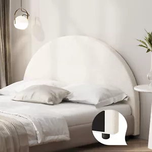 Oikiture Bed Head King Single Size Headboard Bedhead Boucle White - Picture 1 of 10