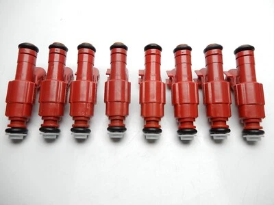 Inyectores de combustible X8 genuinos Denso 27 lb actualización Jeep Dodge 4,7 L 5,2 L 5,9 L 12 agujeros Foto 1 de 4