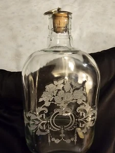 Vtg Jay Willfred Andrea by Sadek Etched Glass Bottle Portugal 60s Apothecary - Picture 1 of 12