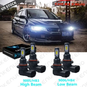 For Mitsubishi Lancer 2008-2015 Combo 9005 9006 LED Headlight Bulb Kit High-Low - Picture 1 of 12