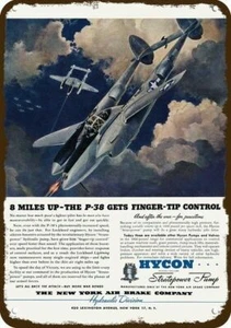 1944 Lockheed P-38 aereo da combattimento alleggerimento REPLICA DECORATIVA INSEGNA METALLO - Foto 1 di 1