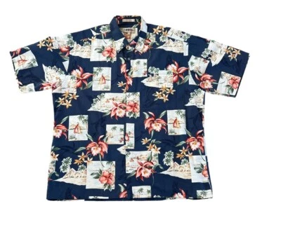 Campa Moda Mens Cotton Hawaiian Aloha Island Floral Casual Shirt Size XL - Image 1 of 3