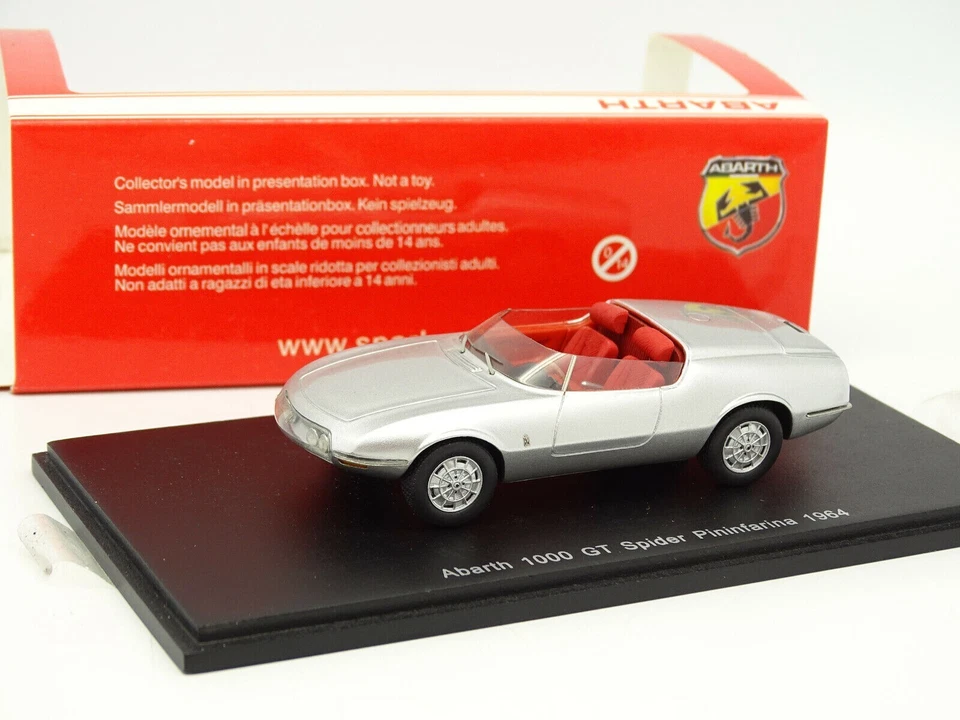 ABARTH 1000 GT  SPYDER PININFARINA 1964 SPARK MODEL COD. S1302  SCALA 1/43 - Immagine 1 di 1