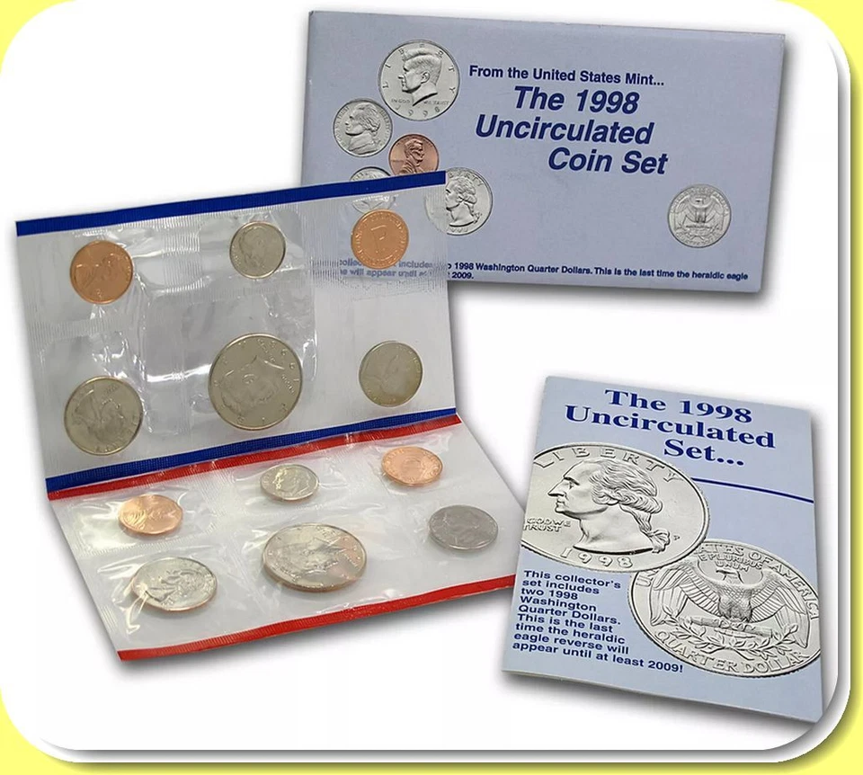 1998 U. S. Min Set Uncirculated P & D set of 10 in original packaging - Image 1 of 3