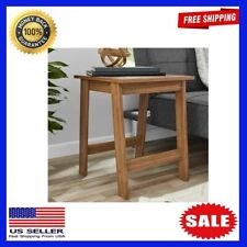 Small Square Wood Side Table, Walnut Finish