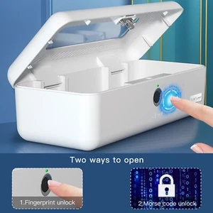 Estuche para lápices biométrico de almacenamiento de huellas dactilares efectivo joyería seguridad caja con cerradura para niños - Imagen 1 de 9