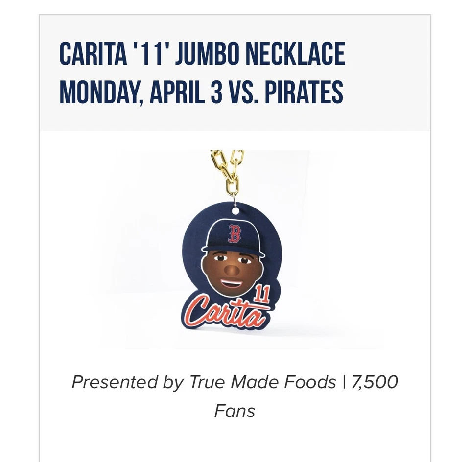 Rafael Devers Carlita Jumbo Necklace 2023 Red Sox SGA 4/3 IN Sealed - Image 1 of 1