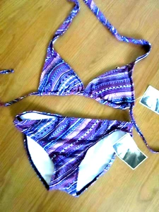 HH ISLAND LOVE LADIES 2PC SWIM SUIT SIZE M 6-8 PURPLE MULTI NWT - Picture 1 of 1
