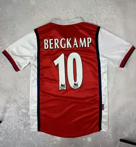 Bergkamp 10 Arsenal 1998-1999 all Siz Home Jersey Football Vintage Shirt Retro - Picture 1 of 10