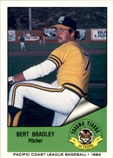 1984 Tacoma Tigers Cramer #92 Bert Bradley Toledo Illinois IL Baseball Card