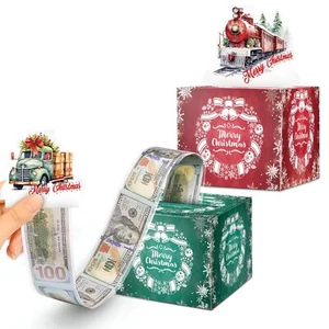 Christmas Money Box for Cash Gift Surprise Pull Money Box for Kid Adult Holid... - Picture 1 of 7