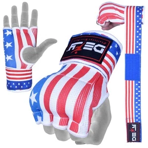 DEFY Gel Padded Ladies Inner Gloves with Hand Wraps MMA Muay Thai US Flag - Picture 1 of 7