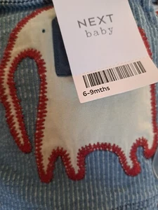 Next Short denim Dungarees Bodysuit Set 6-9 Months New Tags - Picture 1 of 3