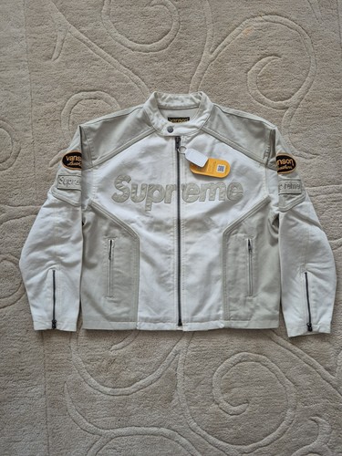 Giacca cotone Supreme® Vanson Leathers® Cordura® taglia small bianco panna nuova