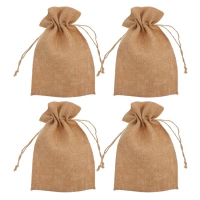  4 sacchetti di tela con coulisse sacchetti regalo rustici sacchetti per - Image 1 of 4
