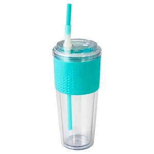 Lock-n-Roll Double Wall Tritian Spill-Proof Tumbler with Soft Grip Sleeve and... - Picture 1 of 4
