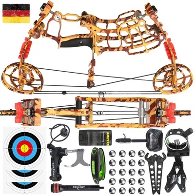 Compoundbogen Stahlkugel Pfeil Dual-use Angeln Jagd 30-60lbs Bogenschießen RH LH - Bild 1 von 4