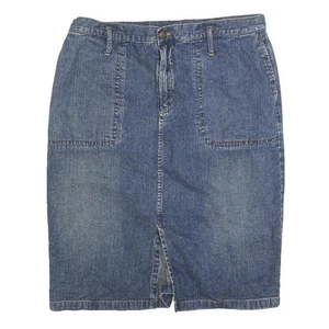 LAUREN RALPH LAUREN Damen blau Denim Bleistift knielang Baumwollmischung Rock M - Bild 1 von 6
