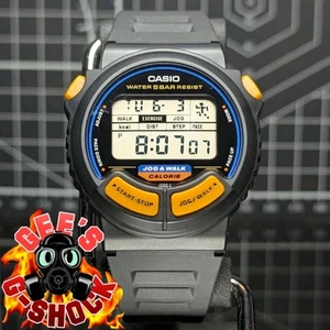 Casio Sports JC-11 Jog Calcolatrice Distanza/Calorie/Rice Nero Arancione Vintage anni 90 - Foto 1 di 12